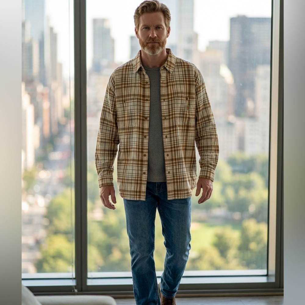 Carhartt Men’s 2XL Rugged Flex Relaxed Fit NWT Lightweight Flannel Plaid Shirt